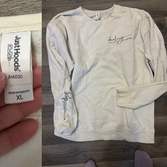 Just Hoods "Darling This is just a Chapter" Cream Neck Sweatshirt - Picture 2 of 2